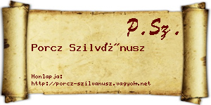 Porcz Szilvánusz névjegykártya